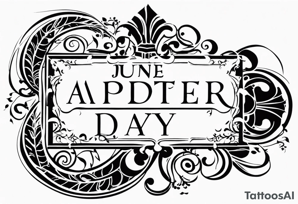 Black and white, incorporating roman numerals for June, 12,2012. This is my son and mine's adoption day, our "forever and ever day" Likely placement will be forearm and or wrist for me, small and linear design. tattoo idea