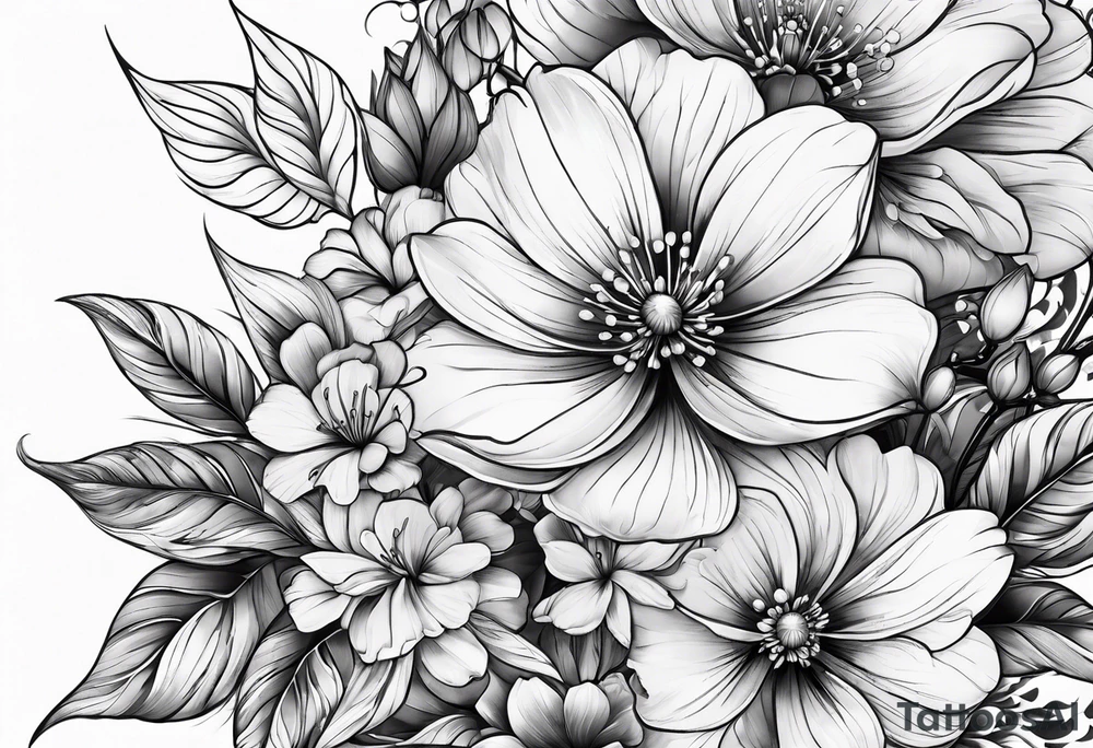 rising blossoms tattoo idea
