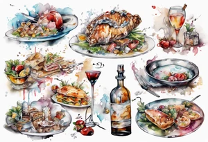 restaurant by Antoine Blanchard tattoo idea