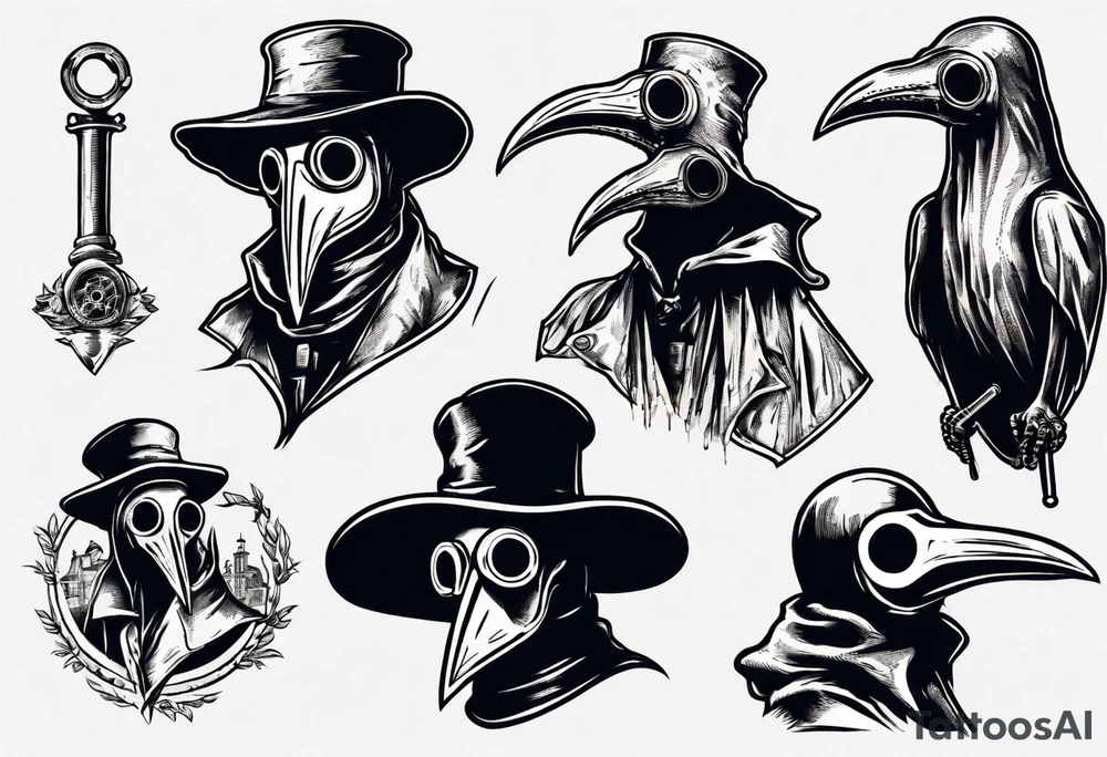plague doctor vintage tattoo idea