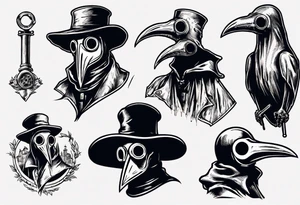 plague doctor vintage tattoo idea