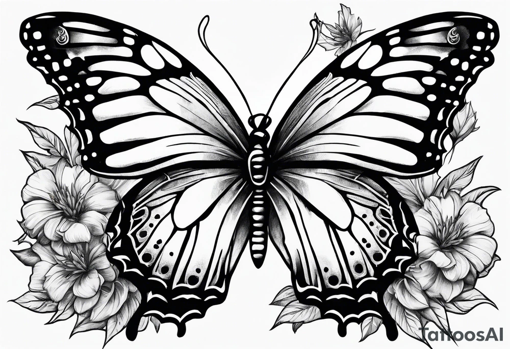 Butterfly smoking weed, reading a book, playing guitar tattoo idea