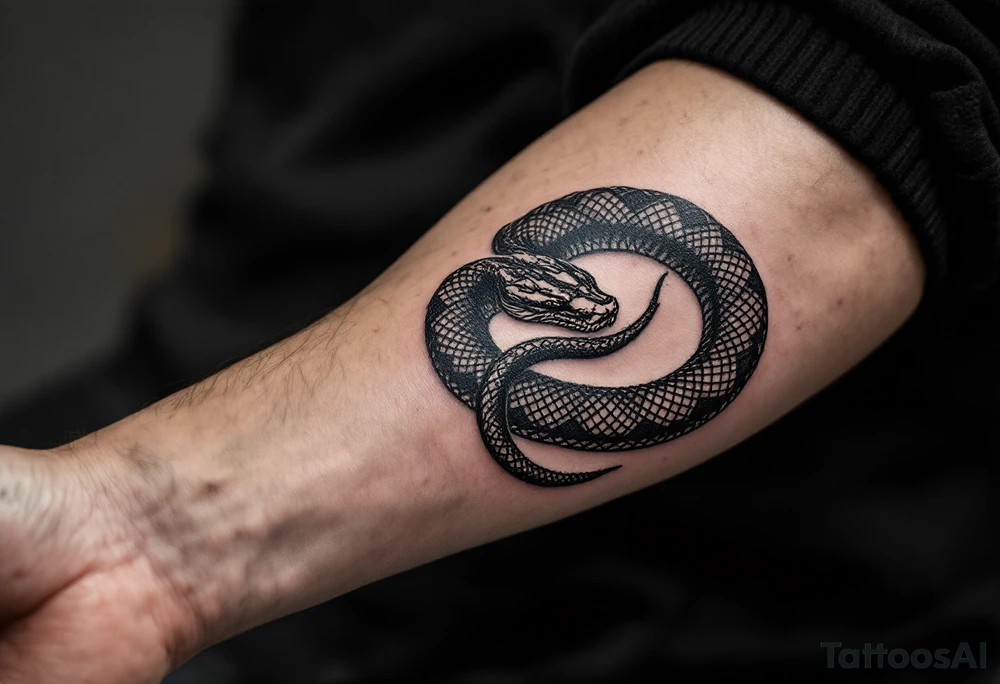 streetwear snake seen from the up view tattoo idea