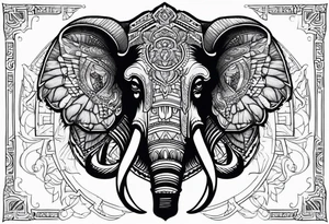 berserking strong mammoth head centerpiece tattoo idea