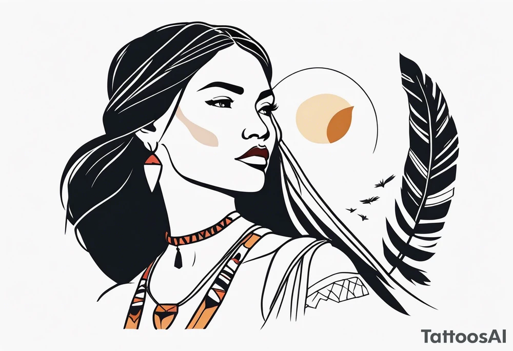 Pocahontas Modern tattoo idea