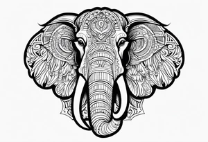 strong mammoth head centerpiece tattoo idea