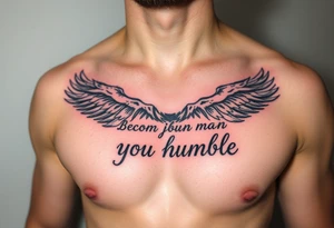 becoming the best man you can be, maturing, growth, be confident, being humble tattoo idea