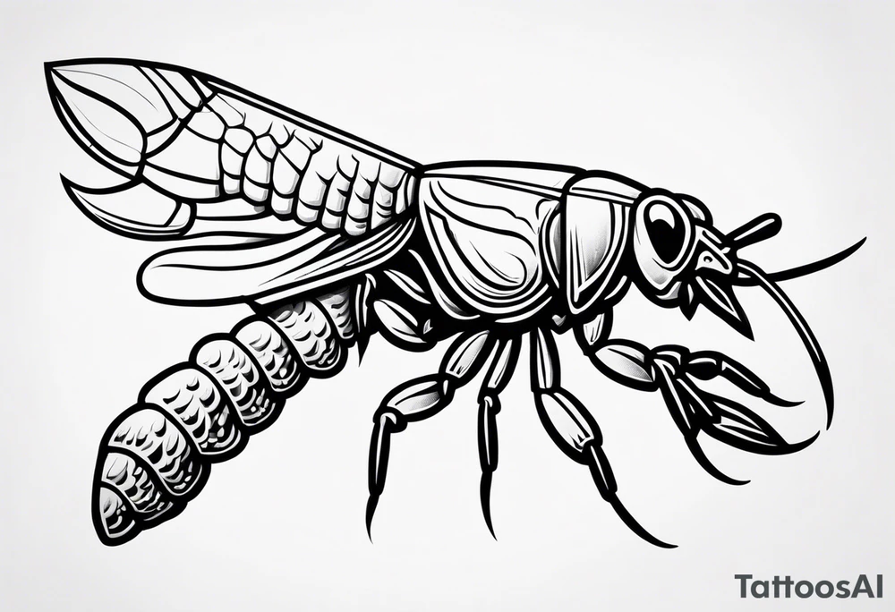 Crawfish with a pistol in each claw tattoo idea