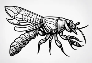 Crawfish with a pistol in each claw tattoo idea