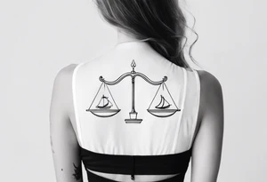 A small fine line combining the Virgo and libra tattoo idea