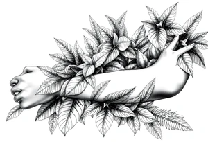 Amazon rainforest foliage tattoo idea