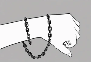 thick bike chain wrist tattoo idea