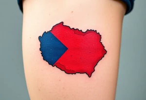 A detailed map of the Czech Republic with the flag’s colors filling the borders, making it both stylish and meaningful tattoo idea