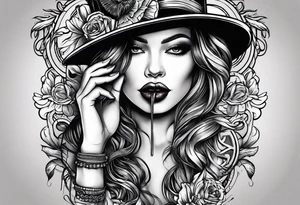 there’s a time to speak and a time to be quiet, mysterious woman with her finger on her lip (be quiet) tattoo idea