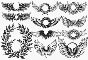 wreath leaves Wings tattoo idea
