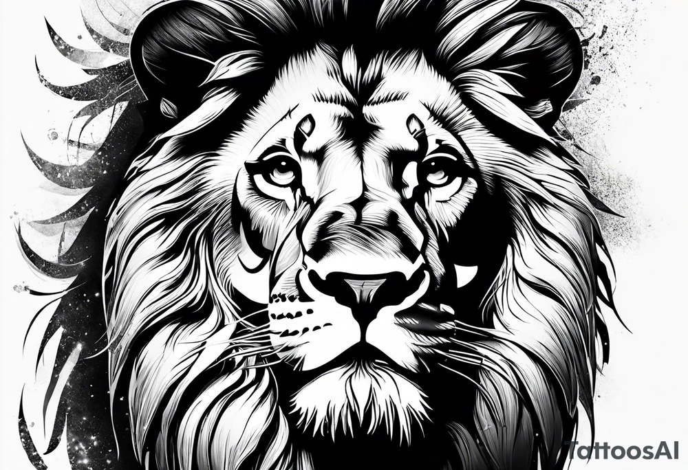 lion wearing crown tattoo idea