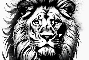 lion wearing crown tattoo idea