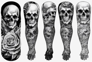 men’s arm sleeve, the name Peters, jack of all trades, without skull tattoo idea