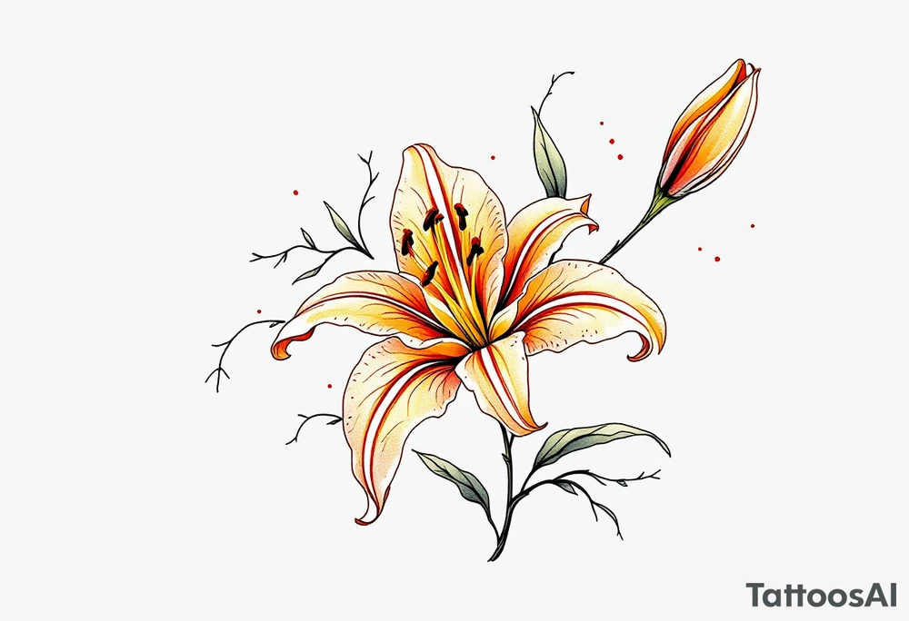 delicate lily in frost tattoo idea