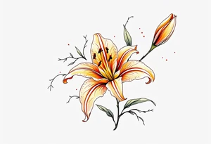 delicate lily in frost tattoo idea