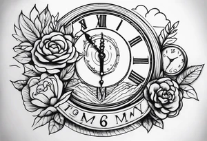 Time slipping away family sleeve tattoo idea