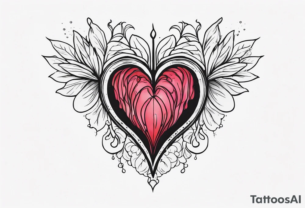 Bleeding heart tattoo idea