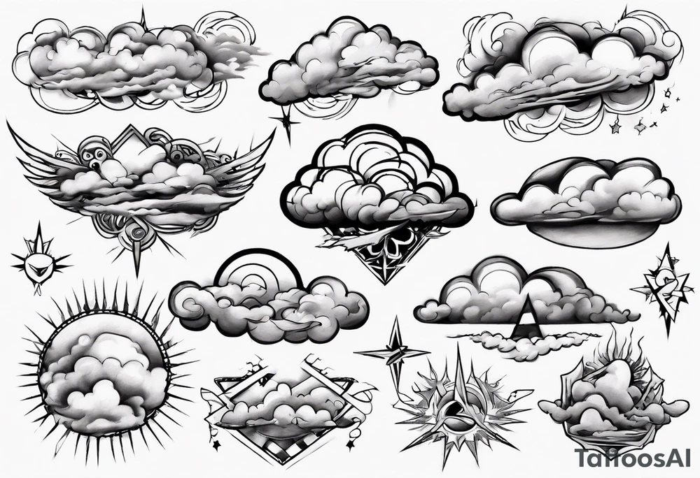 clouds challenge tattoo idea
