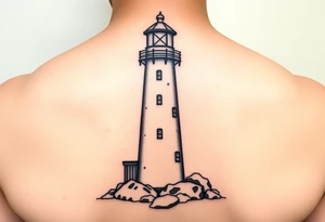 Simple lighthouse with pops tattoo idea