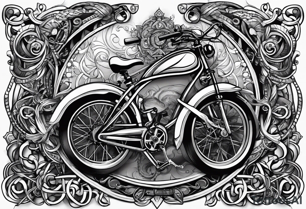 bicycle with multiple chain rings tattoo idea