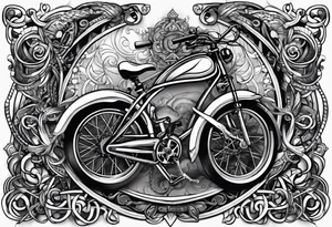 bicycle with multiple chain rings tattoo idea