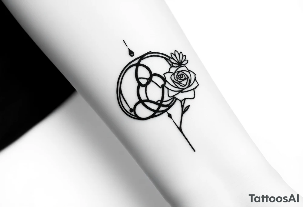 Can you make me a design for a tattoo with Lilith  symbol  a loose knot and a rose tattoo idea