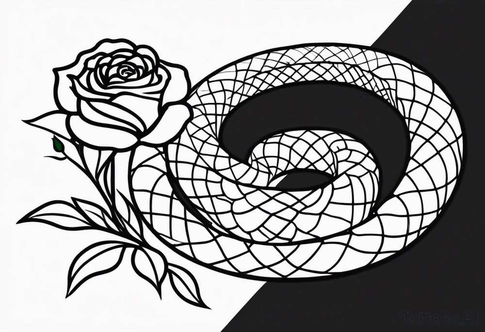 A snake entwined around a rose tattoo idea