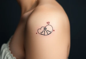 wedding ring tattoo with hearts and diamond tattoo idea