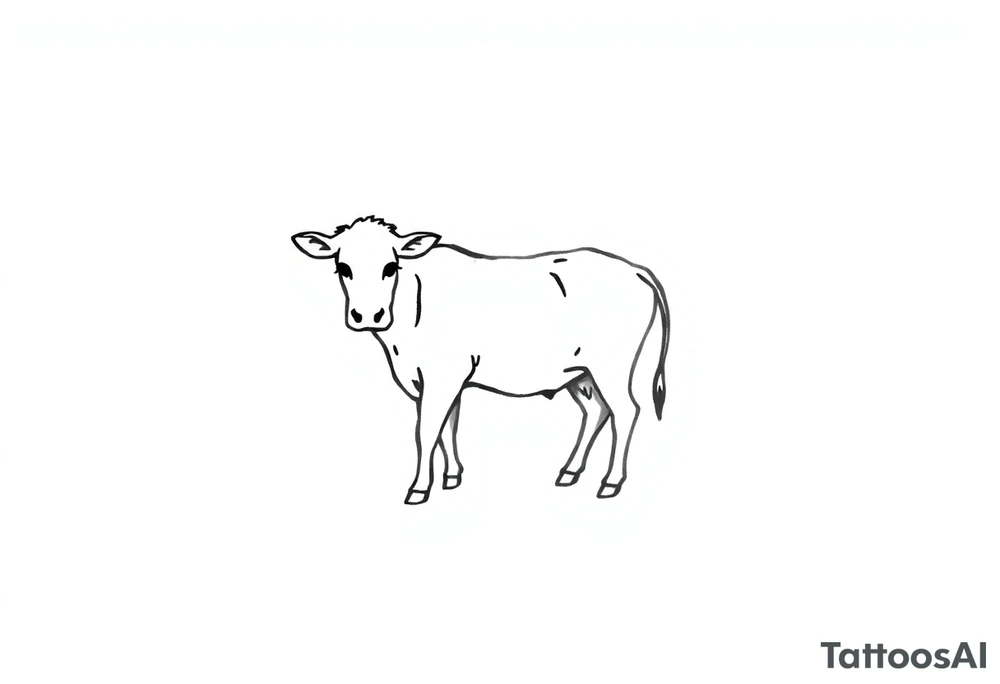 small black and white cow tattoo idea