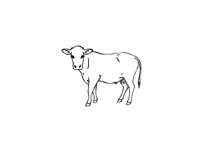 small black and white cow tattoo idea
