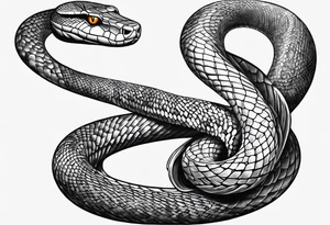 snake wrapped around a crescent moon tattoo idea