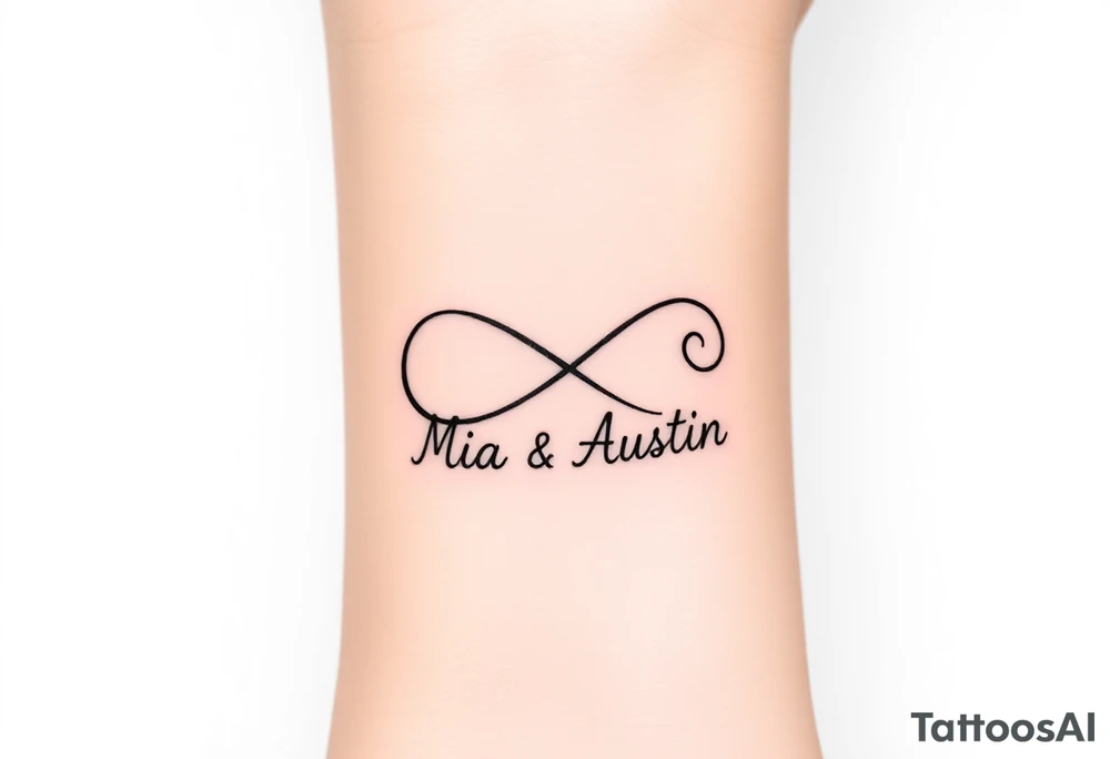 Infinity symbol with the name's Mia and Austin tattoo idea Infinity symbol with the name's Mia and Austin tattoo idea