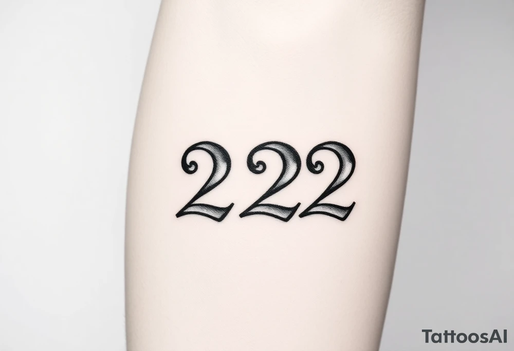 Number 222 tattoo idea