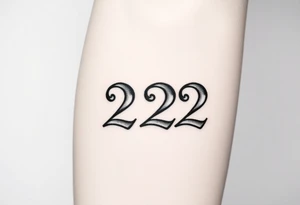 Number 222 tattoo idea