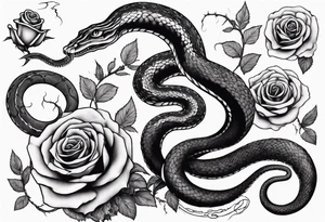 snake on lovecraft theme with tentacle
and rose tattoo idea