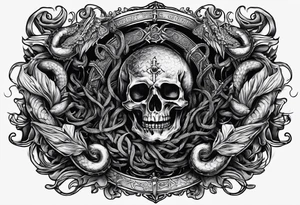 Bible verse: "Jesus replied "Behold, I give unto you power to tread on serpents and scorpions, and over all the power of the enemy: and nothing shall by any means hurt you"" tattoo idea