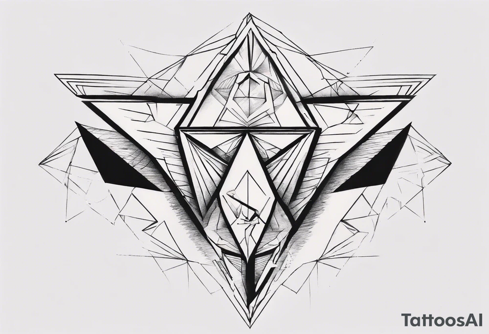 Geometric tattoo on full chest tattoo idea