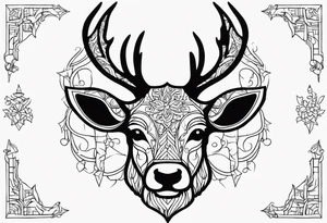 santa Claus reindeer tattoo idea