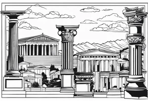 athens inspired, preferably a cariathyd, a mix with column tattoo idea