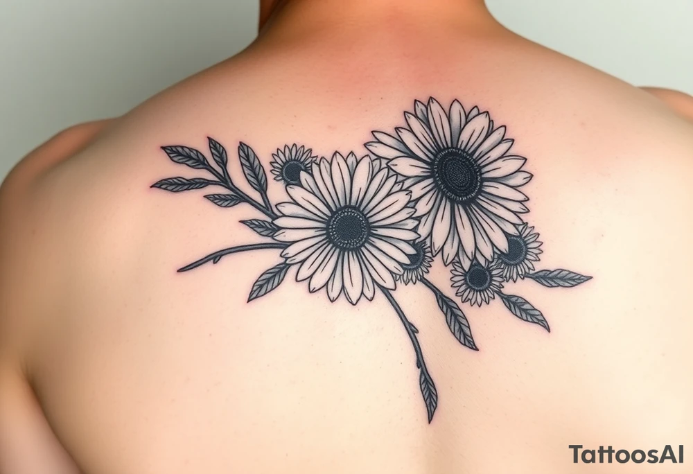 Gerber daisys wrap around wrist to cross on forearm with rich color tattoo idea