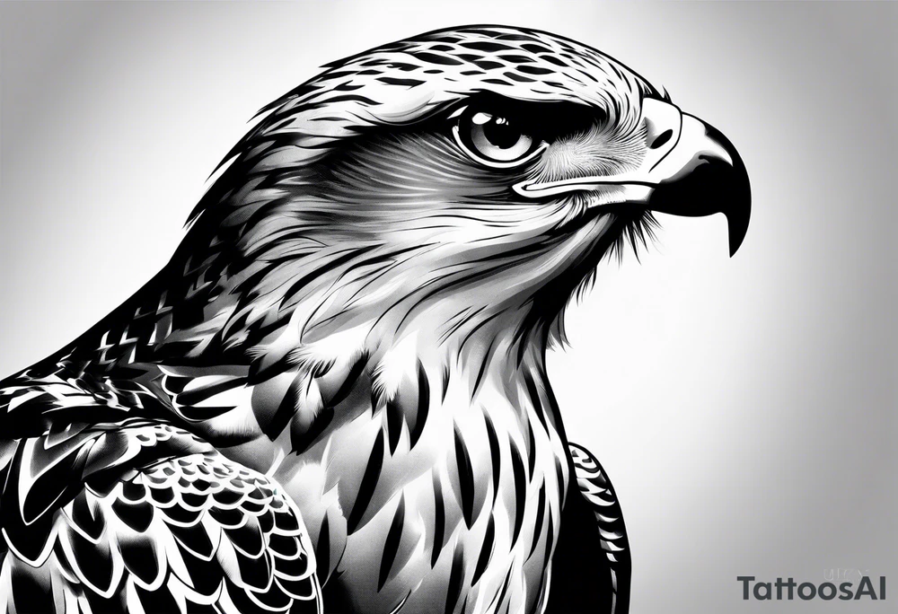 Hawk from the side tattoo idea