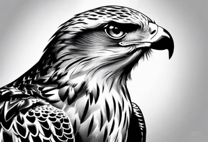 Hawk from the side tattoo idea