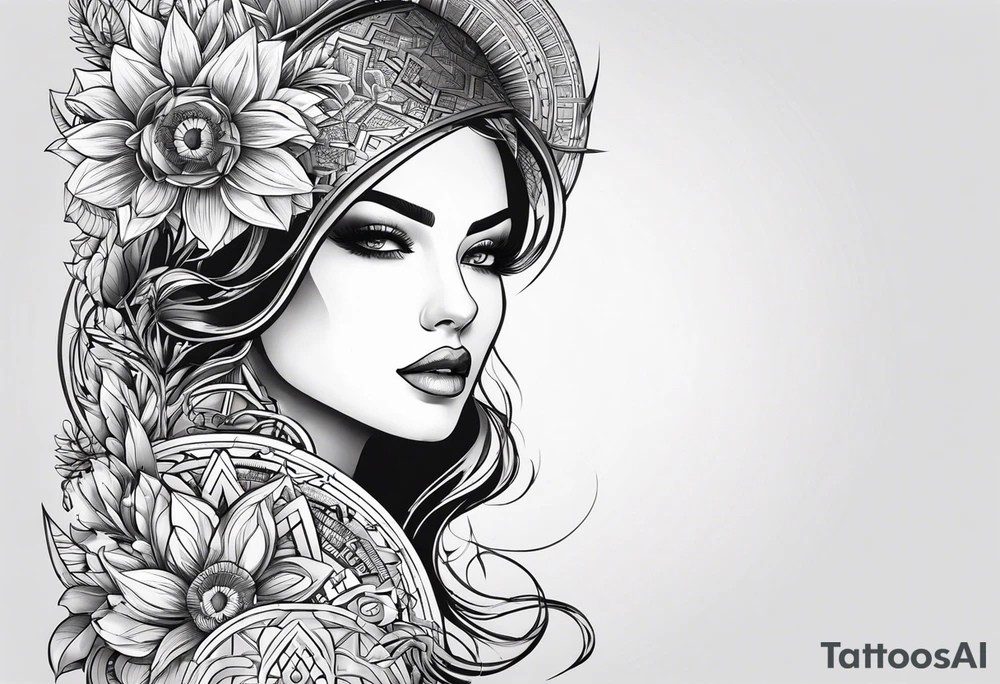 Ловец снов сова и пионы tattoo idea