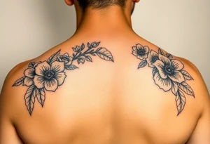 Waves, summer, flowers tattoo idea