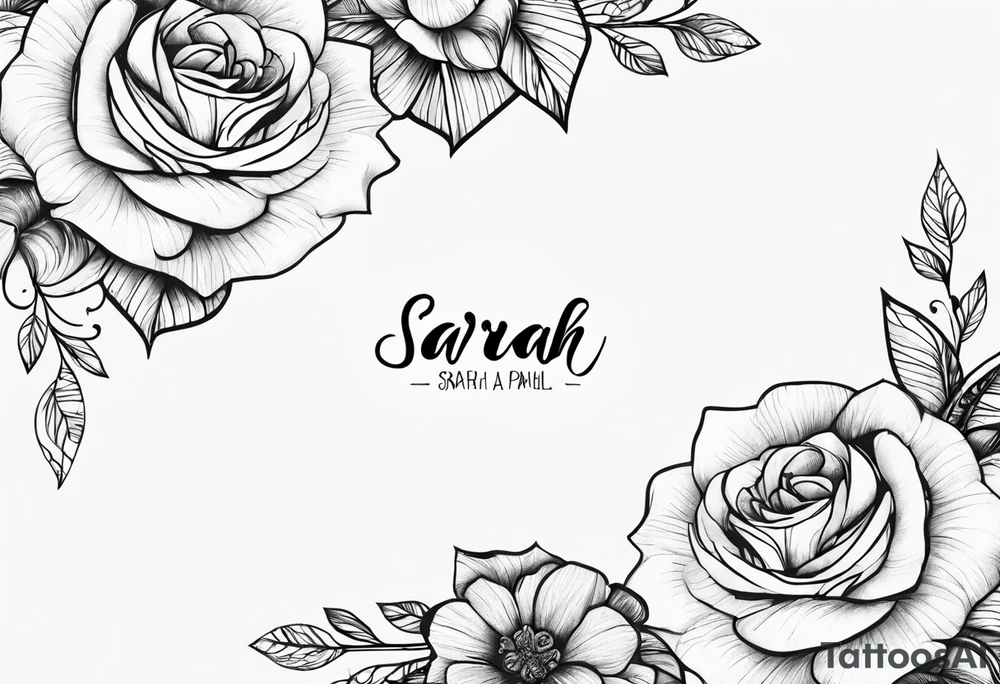 my mothers name sarah with roses around it just to fit on my forearm tattoo idea